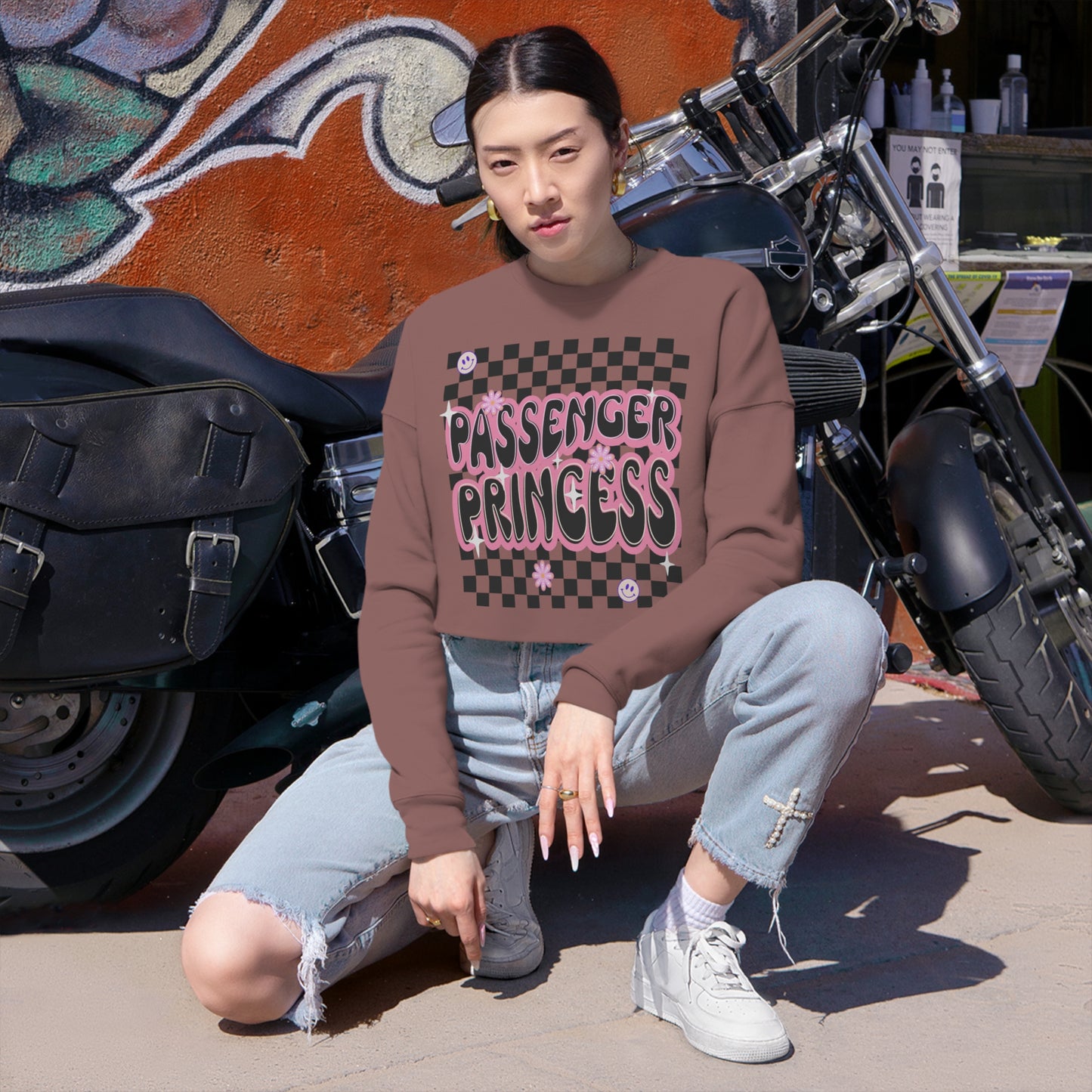 "Passenger Princess" Women's Cropped Sweatshirt